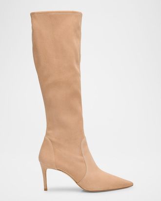Stuart Weitzman Stuart Power Suede Stiletto Knee Boots