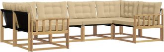 vidaXL Conjunto De Sof&aacute;s De Exterior 6 Uds. Y Beige Vidaxl