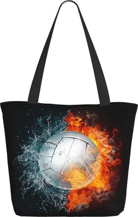 AOOEDM Wate And Fire Volleyball Ladies Shopping Bag 13x11x7in.The Perfect ValentineS Day Gift.It Is The Best ValentineS Day Gift For Mom, Daughter, Wife,Etc
