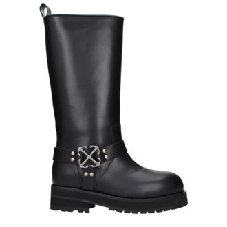 Off-white Off White Damens Trainingsstiefel Leder Schwarz