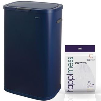 Happimess Tammi Kitchen 14.5-Gallon Slim Metal Push Button Trash Can in Denim Blue at Nordstrom