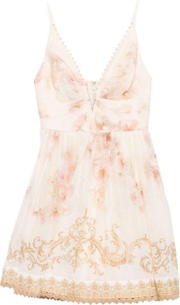 Zimmermann Hypnotic Linen And Silk Mini Dress