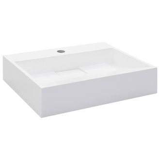 Berkfield Home Wash Basin 50x38x13 cm Mineral Cast/Marble Cast White | Size: 50 x 38 x 13 cm
