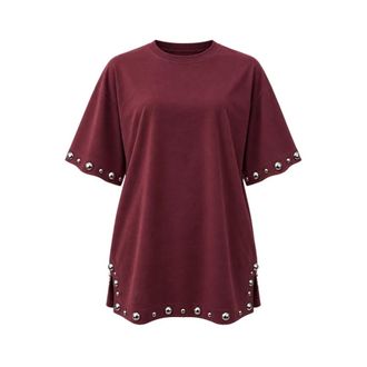 A Paper Kid T-shirt oversize - - Tops - Donna - Rosso - 2XL