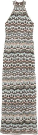 Missoni Lange jurk met zigzagmotief - Dames - Avondkleed - Veelkleurig - M - Polyester - Kleedjes