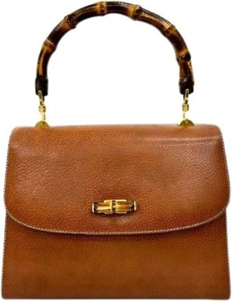 Gucci Pre-owned Handbags, female, Brown, Size: ONE SIZE Pre-owned Leather Tote