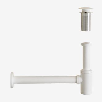 Sklum Sklum - Set De Sif&oacute;n De Lavabo En Acero Inoxidable Bibur Y V&aacute;lvula De Desag&uuml;e Para Lavabo Tipo Click-clack Orveta