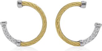 Al&oacute;r Womens 3/4 Circle Earrings In Yellow