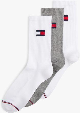 Tommy Hilfiger Mens Flag Logo Sport Crew Sock 3-Pack - Multi
