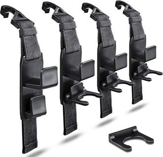 No Brand Soporte Organizador Para Reposacabezas Magic Hanger, Ganchos Para Colgar Detr&aacute;s Del Asiento Del Coche, Para Colgar Bolsos Y Bolsas De La Compra, Paque