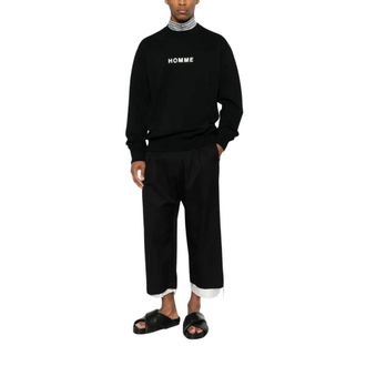 Comme Des Gar&ccedil;ons Felpa Girocollo con Logo - - Sweatshirts & Hoodies - Uomo - Nero - L