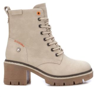 Xti Womens Lace-Up Heeled Booties In Ice