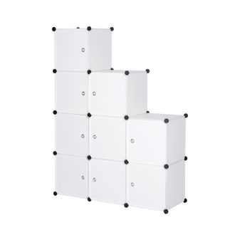 Woltu Armoire Plastique Woltu, Penderie Pour Le Stockage De V&ecirc;tements/accessoires/livres, &Eacute;tag&egrave;re De Rangement Diy, 9 Cubes, Blanc