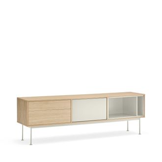 Teulat Mueble de tv 2 cajones 1 puerta roble y crema