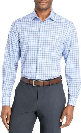 W.R.K Slim Fit Plaid Performance Dress Shirt in White/purple at Nordstrom, Size 15.5