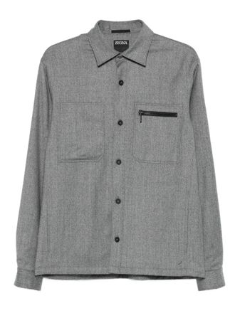 Ermenegildo Zegna Overhemd met zak en ritssluiting - Grijs