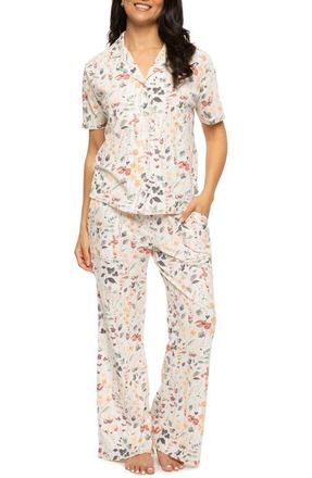 Felina Josephine Floral Jersey Pajamas in Painterly Floral at Nordstrom, Size X-Large