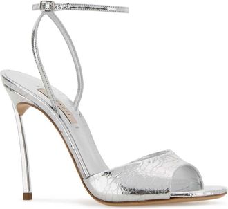 Casadei Womens Silver Leather Edition Sandals Argento Sandali