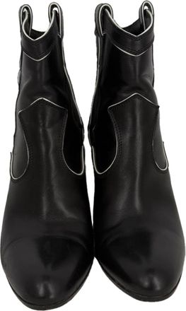 Gianvito Rossi Pre-owned Womens Western Ankle Boots in Black Leather - Size EU 39