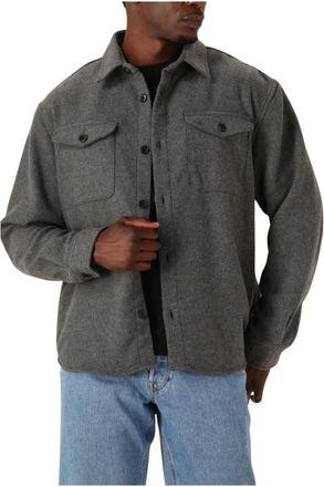 Selected Slhrlxpablo Wollen Overshirt - Heren - Casual Overhemden - Grijs - XL - Wol - Overhemden