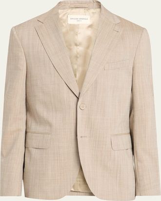 Officine G&eacute;n&eacute;rale Mens Arthus Heathered Wool Single-Breasted Sport Coat