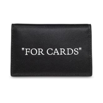 Off-white Wallets & Cardholders, male, Black, Size: ONE SIZE Leather Cardholder With Logo