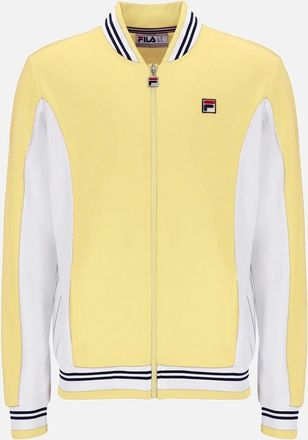 Fila Mens Fila Settanta Baseball Track Top Jacket Raffia/White/Fila Navy - Size: L