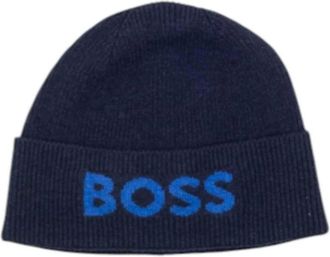 HUGO BOSS Accessoires, Heren, Blauw, ONE Size, Wol, Elios Hat