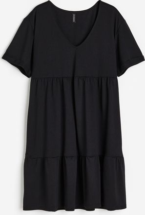 H&M Volantkleid aus Jersey - Schwarz
