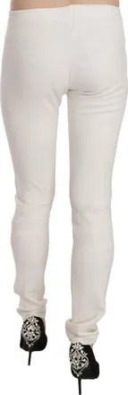Just Cavalli Womens Mid Waist Skinny Dress Trousers White Folies Viscose Elastane