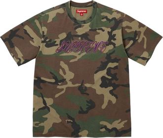 SUPREME SS26 Raised Script S/S T-Shirt Woodland Camo SUP-SS26-180-CMO