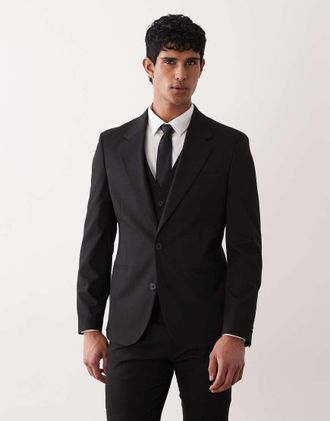 Asos Blazer skinny da abito nero
