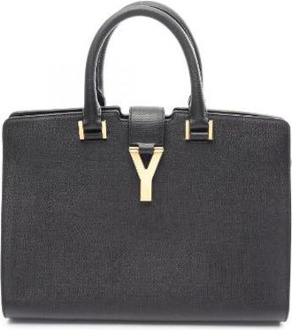 Saint Laurent Pre-owned Cabas Chic Leren Handtas - Dames - Vintage Handtas - Zwart - ONE Size - Leer - Vintage
