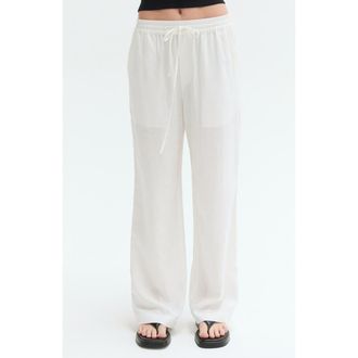 Crescent Easy Wear Linen Blend Pants in White at Nordstrom, Size X-Small