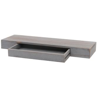 Hhg Estanter&iacute;a De Pared Hhg 922, Estanter&iacute;a De Pared Estanter&iacute;a Colgante, Caj&oacute;n Madera Maciza 8x80x25cm, Gris, Shabby