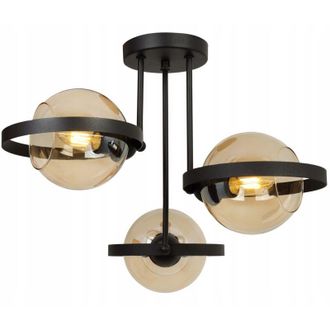 OEM L&aacute;mpara Colgante Moderna De Anillo De Vidrio Color Miel
