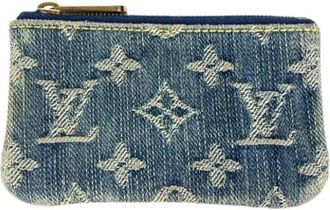 Louis Vuitton Pre-owned Denim Portemonnee - Dames - Vintage Accessoires - Blauw - ONE Size - Denim - Vintage