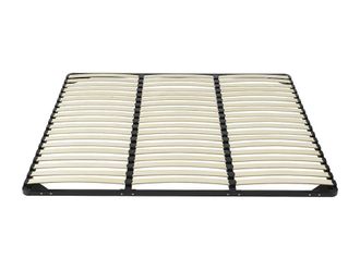 Vente-Unique Slatted Bed Base Frame 200 X 200 Cm - 3X19 Slats - Without Legs in Black | Size: Double
