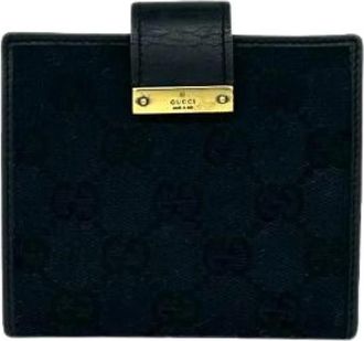 Gucci Pre-owned GG Canvas Leder Bifold Portemonnee - Dames - Vintage Accessoires - Zwart - ONE Size - Leer - Vintage