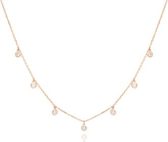 Diana M. Jewels 14 kt white gold, 17 diamonds-by-the-yard necklace featuring 0.75 cts tw round diamonds
