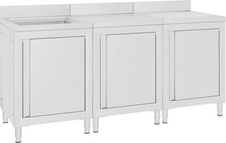 vidaXL Vidaxl - Fregadero de cocina profesional acero inoxidable 180x60x96 cm