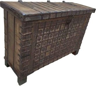 Wanderlust Deco Ba&uacute;l De Madera Artesanal 156x47x88h Cm