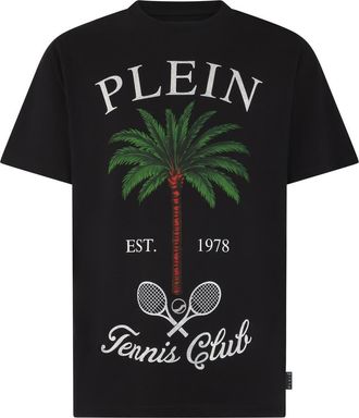 Philipp Plein Round Neck T-Shirt Tennis Club Stones Men in Black at Nordstrom, Size Xxx-Large