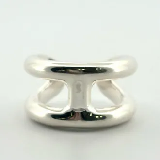 Herm&egrave;s Silver Silver 925 Band Ring (Pre-Owned)