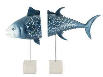 Schubiger M&ouml;bel Figur Thunfisch 2teilig Zum Aufstellen Gold H: 55 cm