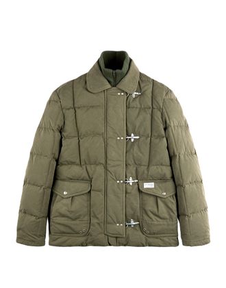 Fay Olive Green Quilted Toggle Boxy Jacket