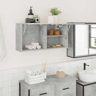 vidaXL Mobile da Bagno a Parete Grigio Cemento 80x25x40 cm Truciolato - Vidaxl