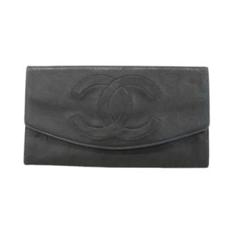 Chanel Pre-owned Wallets, female, Black, Size: ONE SIZE Pre-owned Long bill wallet (bi-fold)