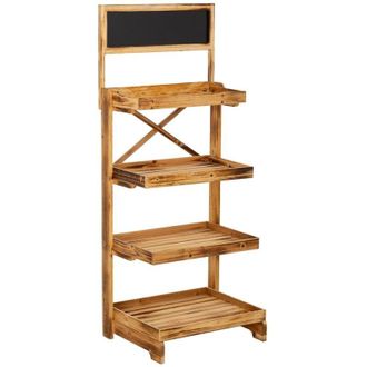 Wanderlust Deco Carro Expositor Estanteria De Madera Marr&oacute;n 101x15x50,5h Cm