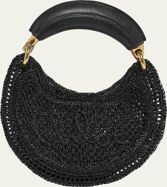 Chlo&eacute; Summer Banana Mini Hobo Bag in Metallic Crochet